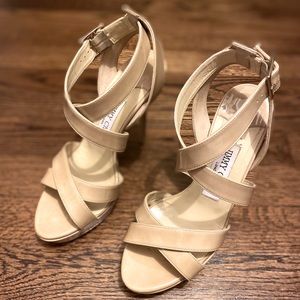 Jimmy Choo Patent Nude Vamp Heeled Sandal